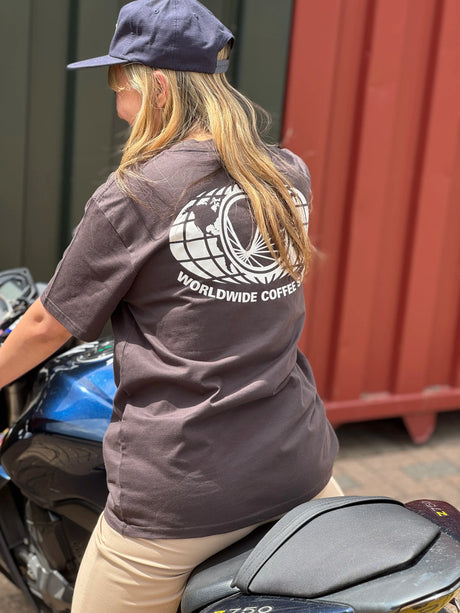 'Worldwide Coffee Supply' t-shirt in charcoal