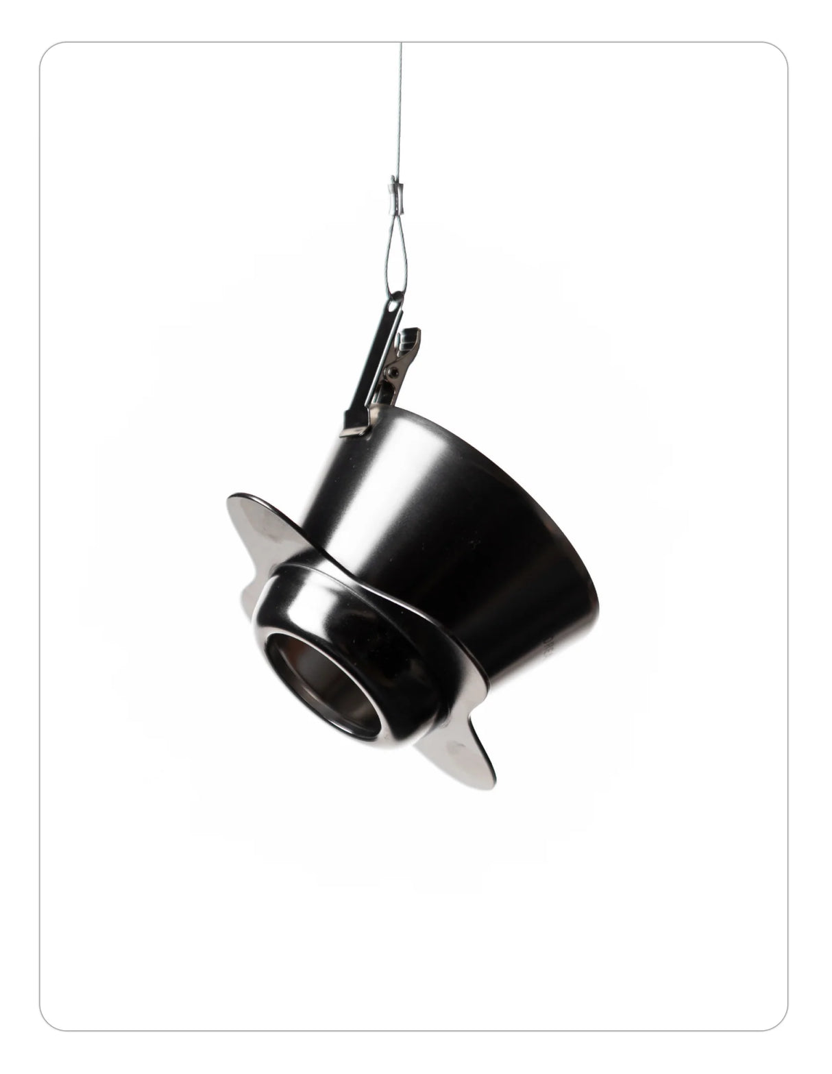 OREA 01 raw steel coffee dripper on a white background