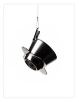 OREA 01 raw steel coffee dripper on a white background
